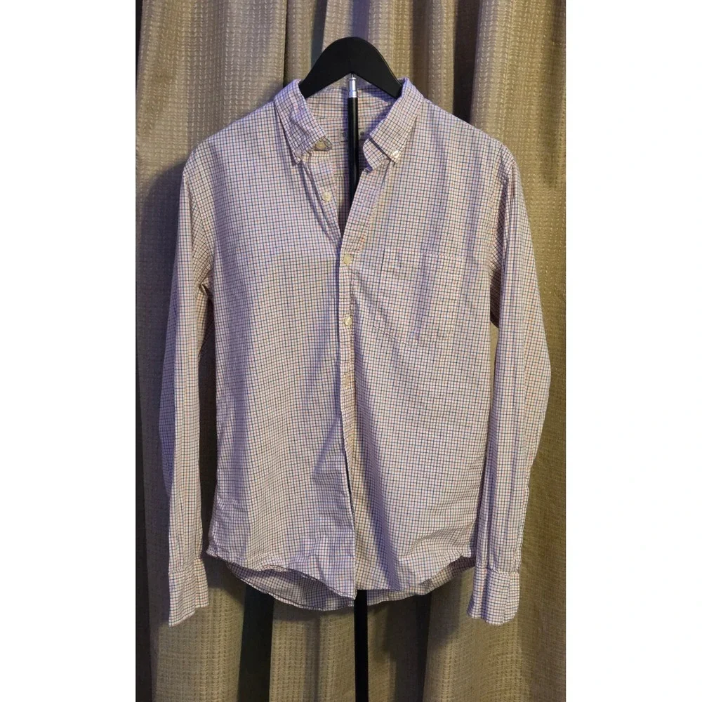 J. Crew Long Sleeve Button Down‎ Shirt Mens Size Medium Red Blue Plaid